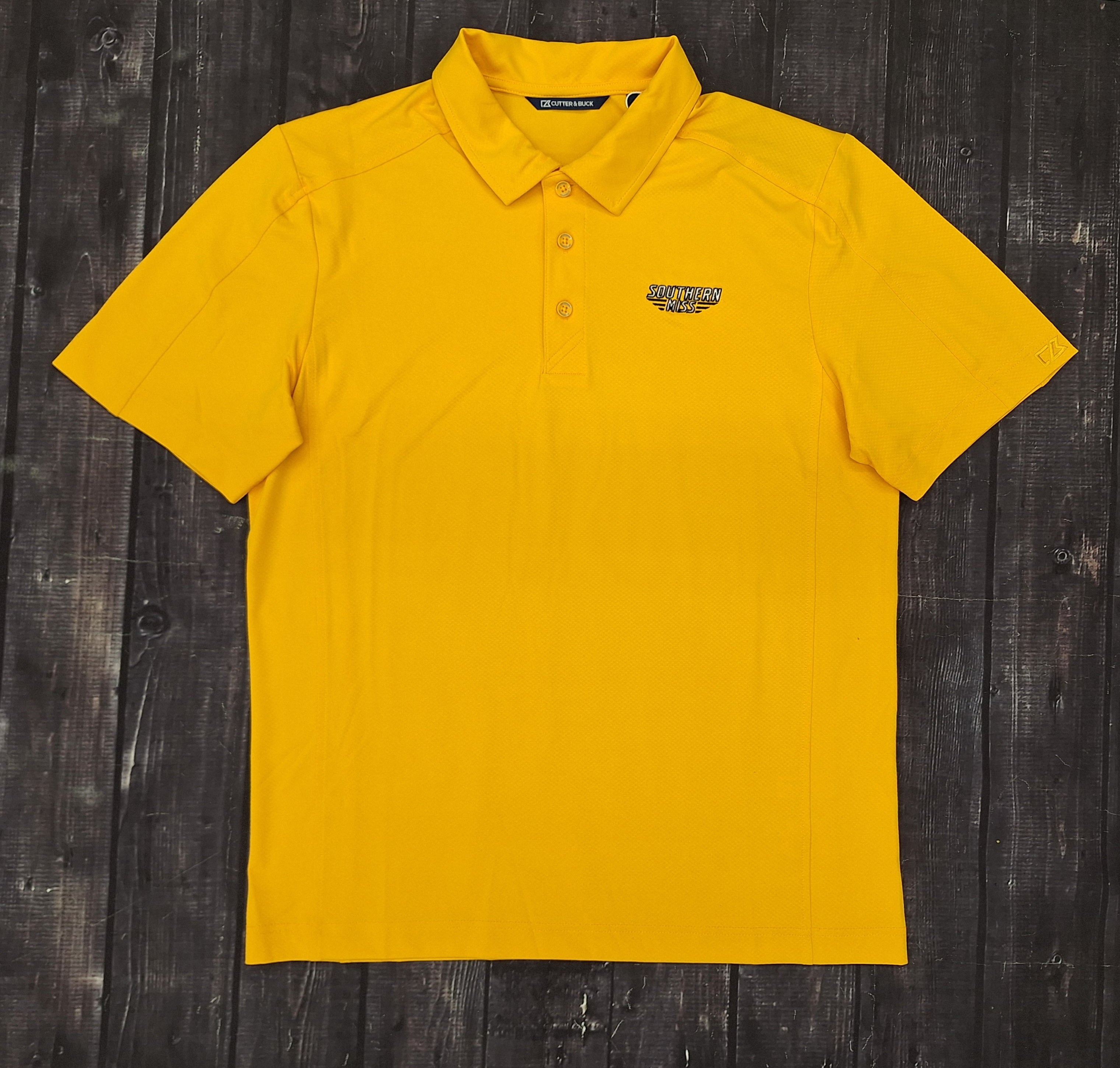 Cutter & Buck Men's Prospect Textured Stretch Polo with Southern Miss Bars