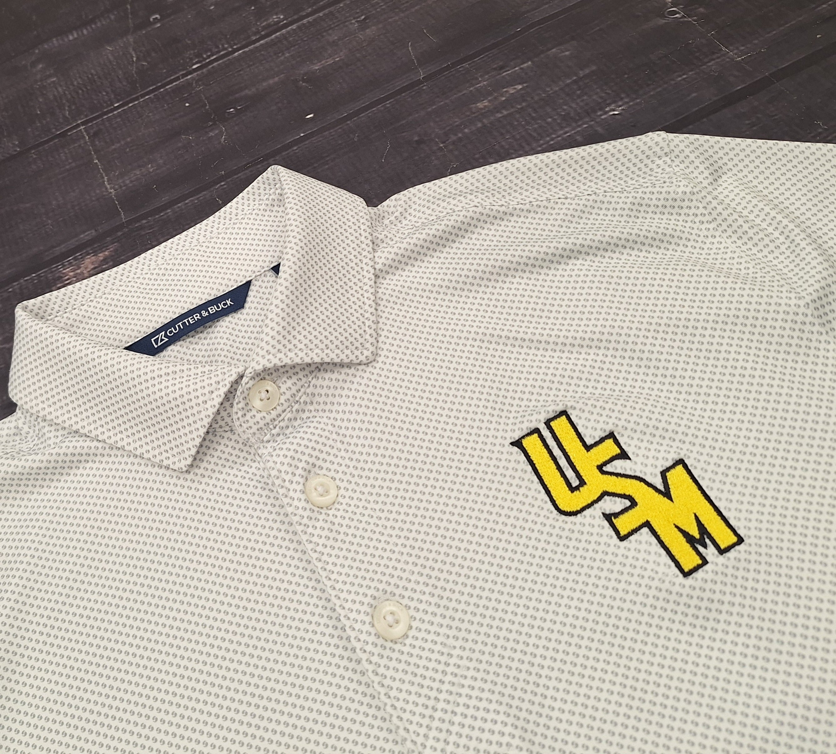 Cutter & Buck Men's Pike Eco Symmetry Recycled Polo with Stacked USM