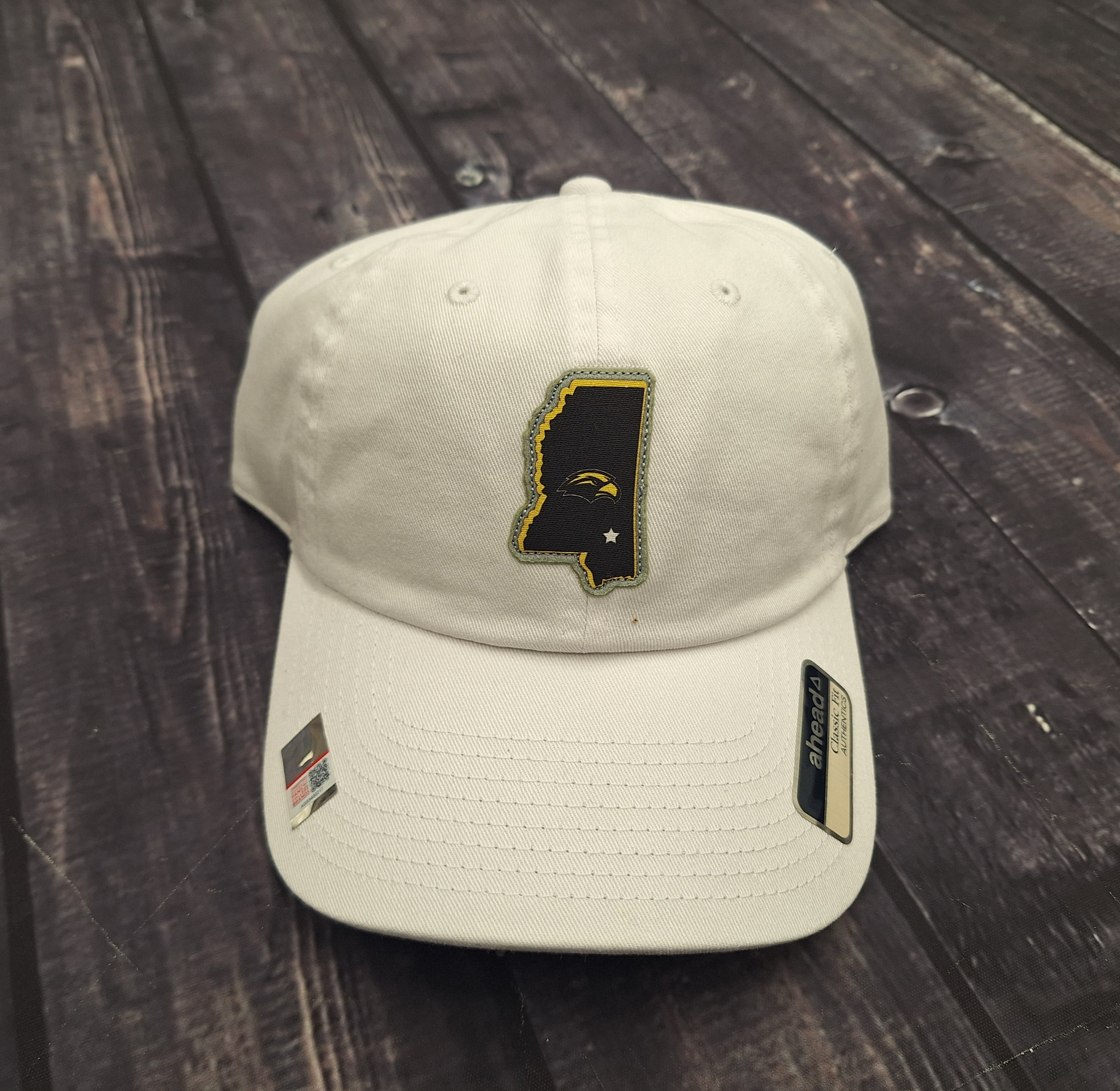 Cap Baseball Washed Twill Soft Crown Mississippi Emblem Eagle Head