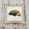 Gold Gingham Pillow with Eagle Head