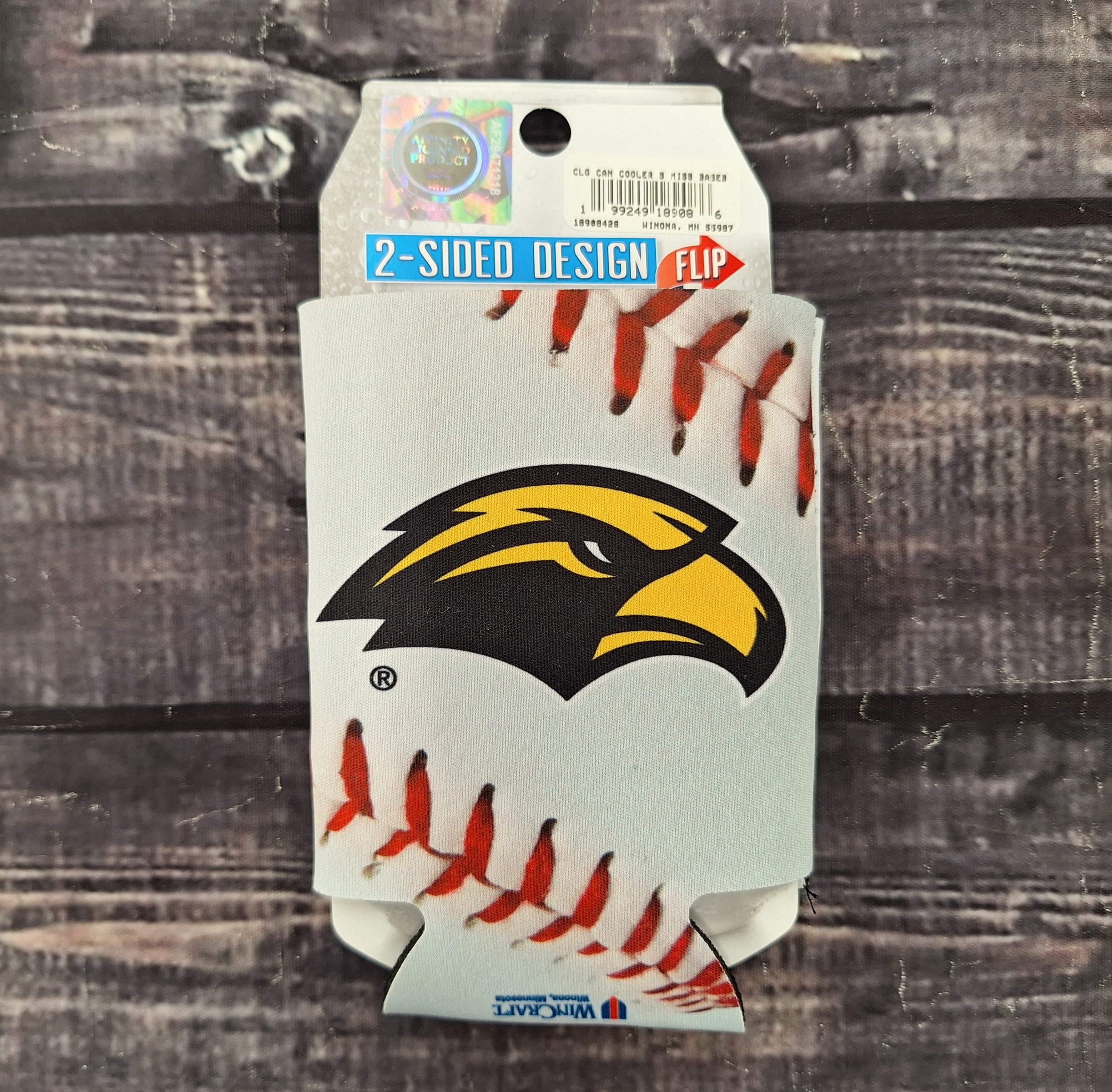 Baseball Can Coozie with Golden Eagles Eagle Head