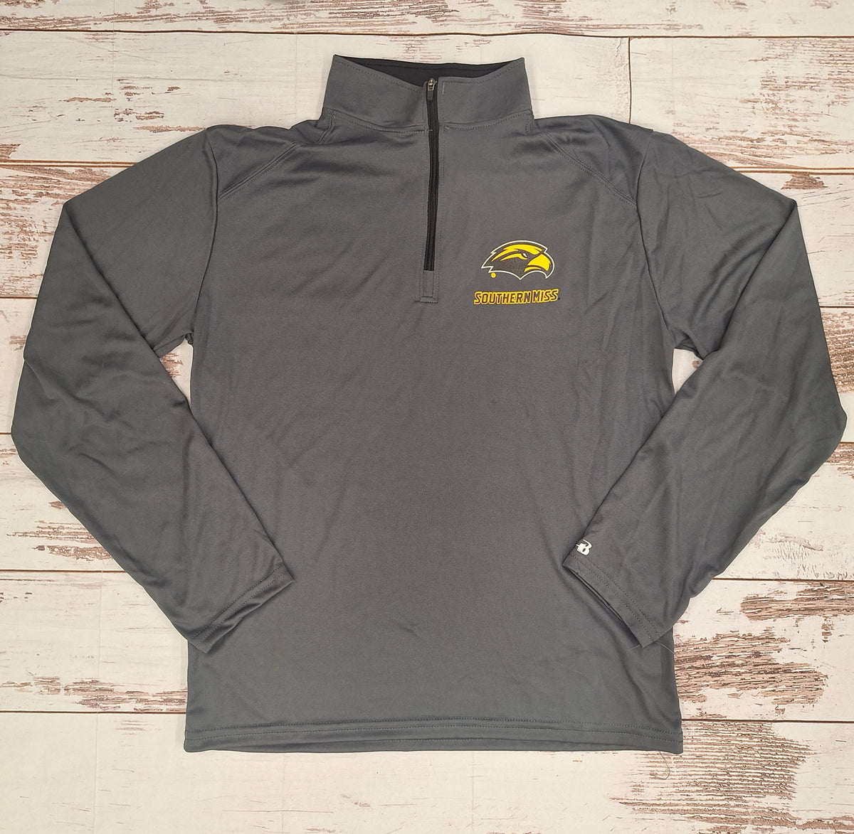 B-Core Quarter Zip Pullover with Eagle Head Southern Miss