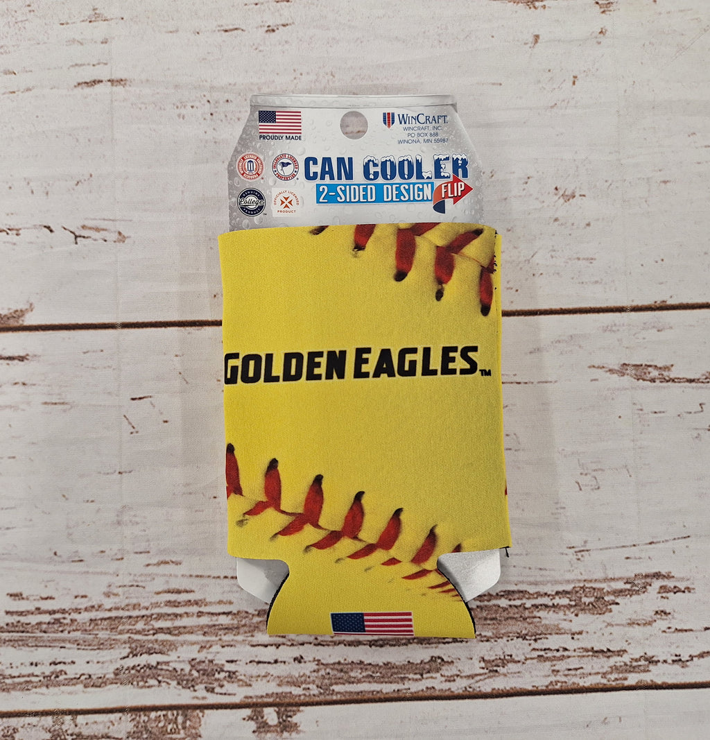 Softball Can Coozie with Golden Eagles Eagle Head