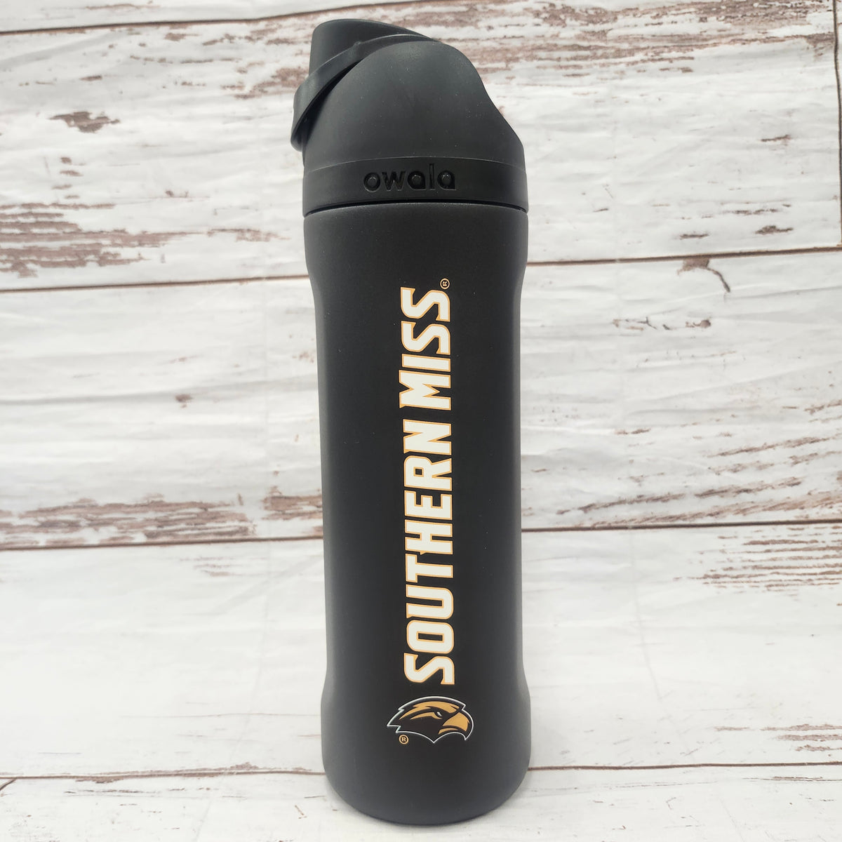 Southern Miss 24 oz Owala Free Sip Water Bottle with Locking Lid Eagle Head