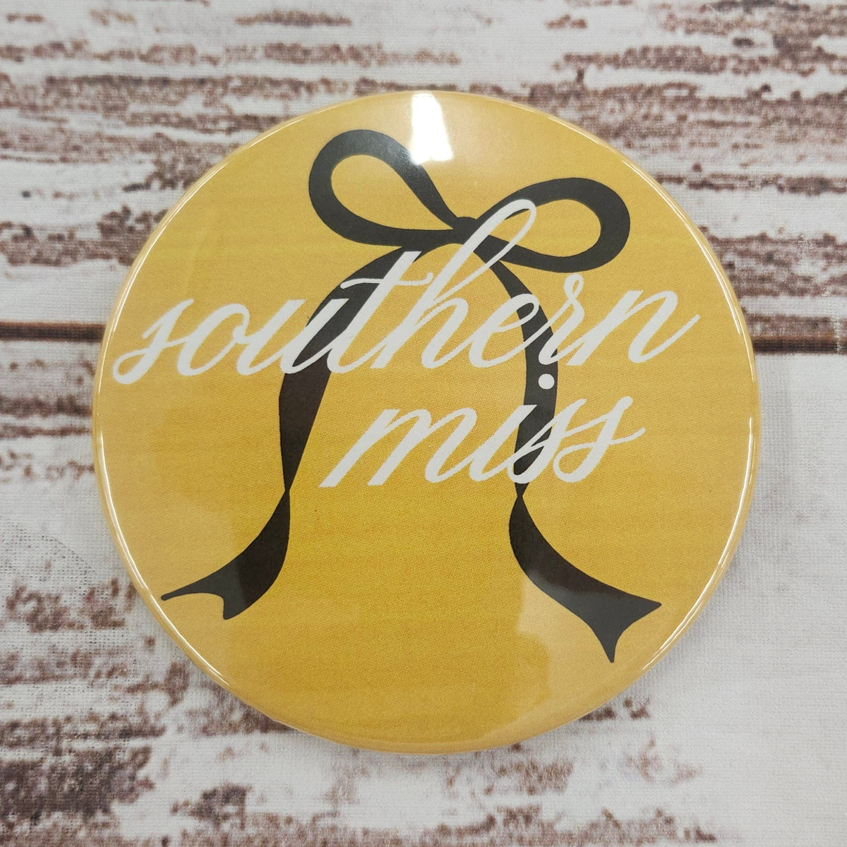 Cursive Southen Miss with Bow Button