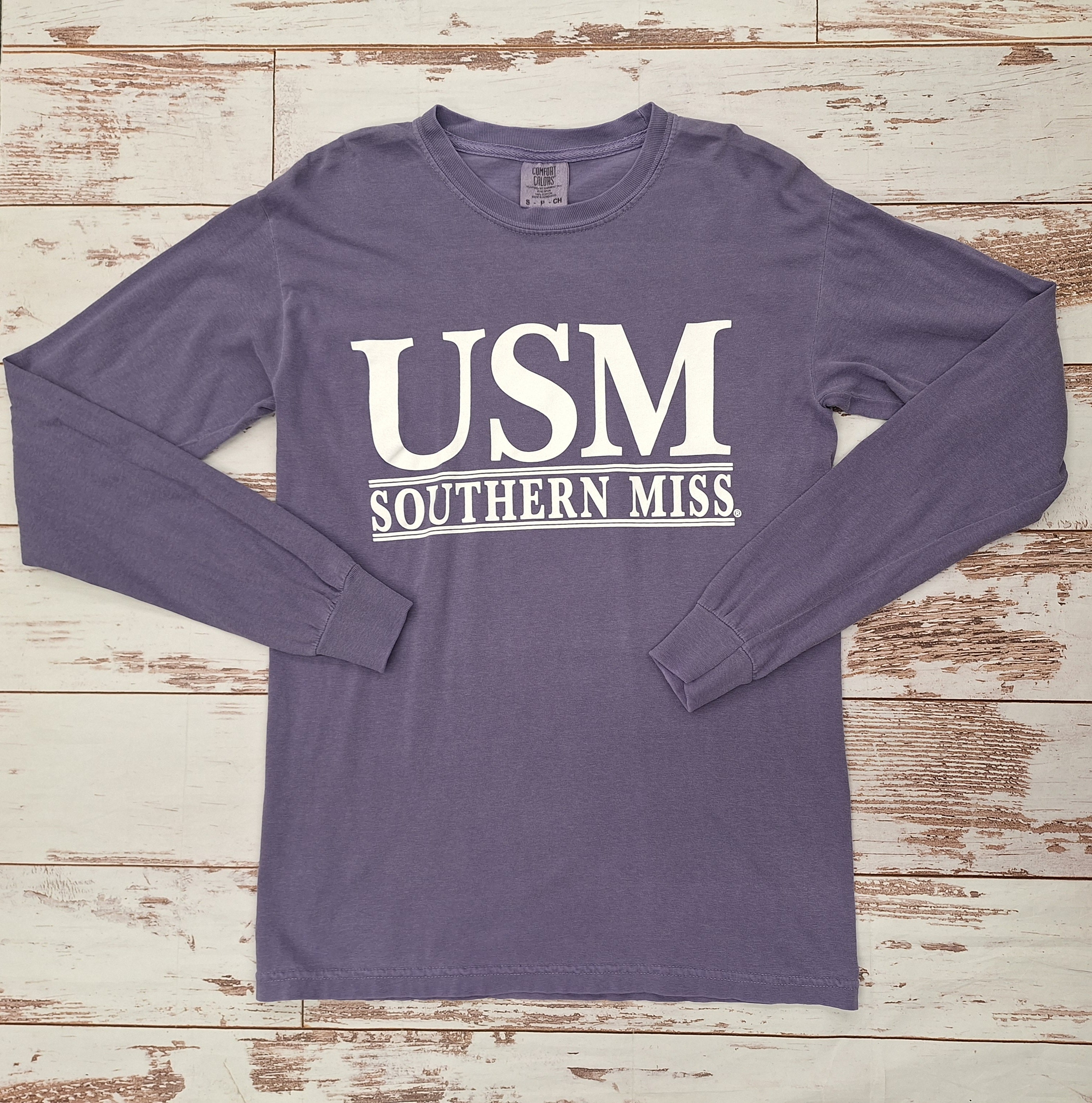 T-Shirt Long Sleeve USM over Double Bars Grape