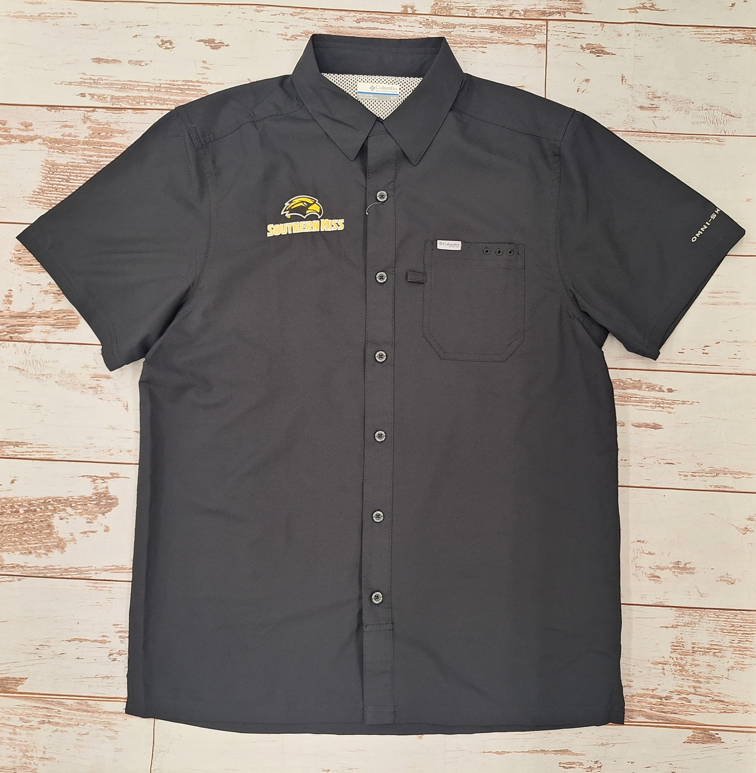 Columbia Shirt Men's Camp Slack Tide Eagle Head Southern Miss