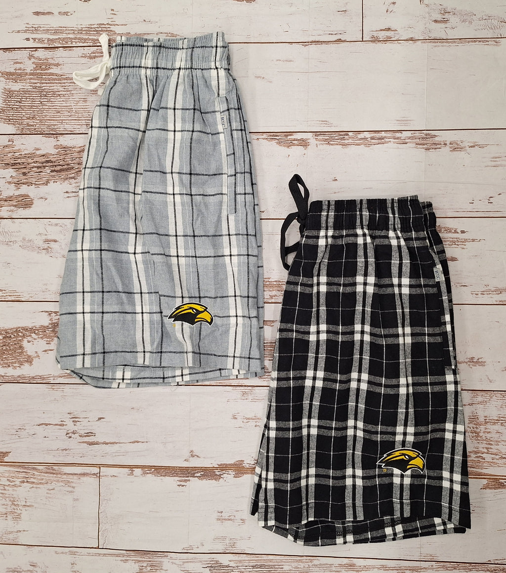 Oversized Plaid Flannel Short with Eagle Head