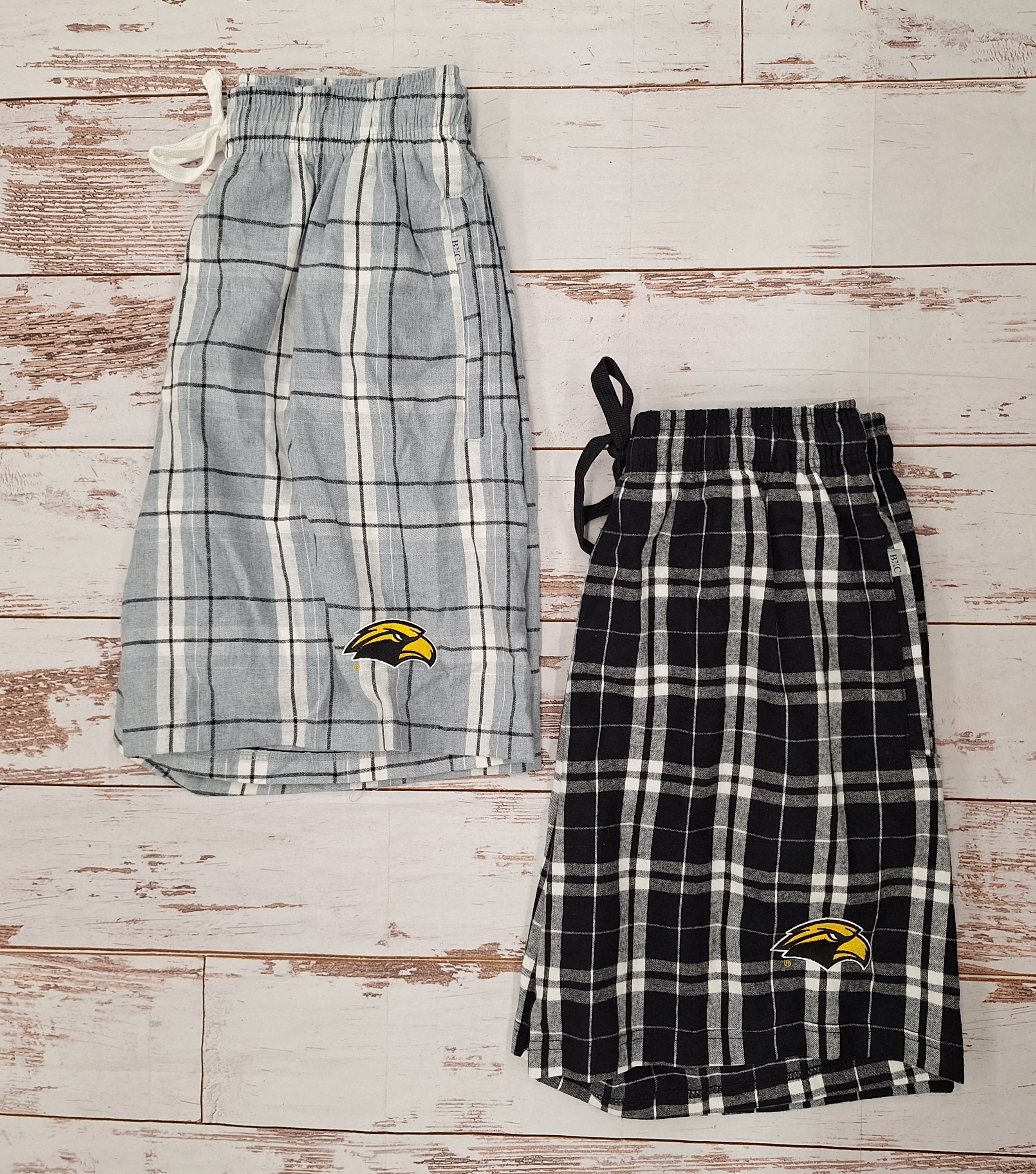 Oversized Plaid Flannel Short with Eagle Head
