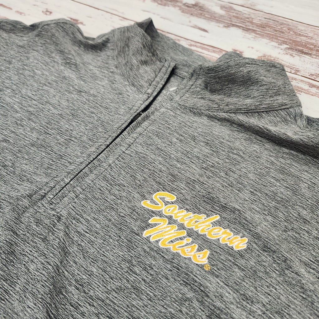 Antigua Men's Hunk Quarter Zip Pullover with Southern Miss Script