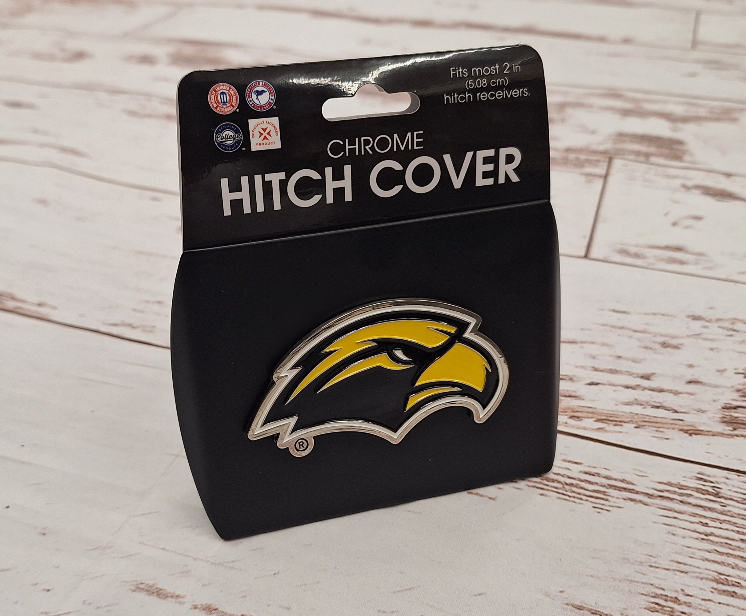 Auto Chrome Hitch Cover with Gold Eagle Head