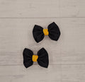 Two Pack Mini Anne Hair Bow with Gold Knot