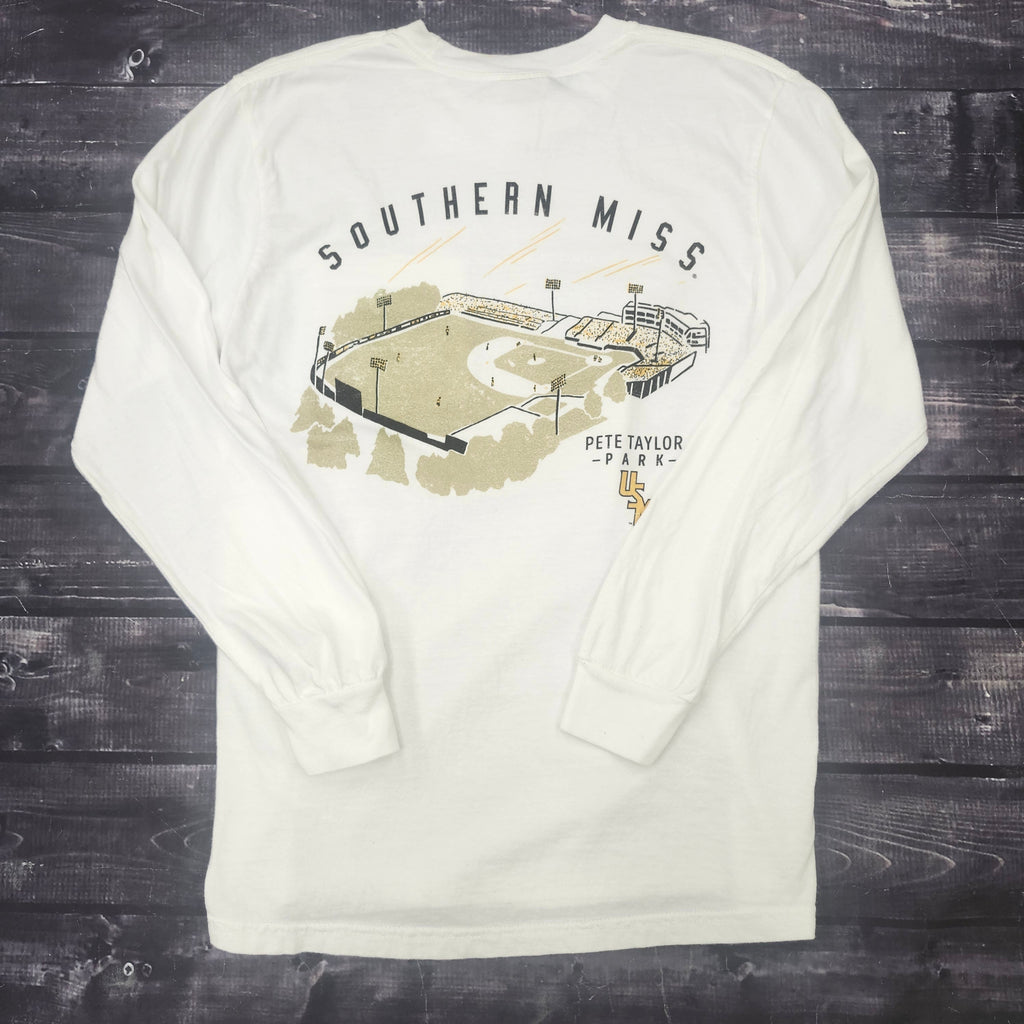 Pete Taylor Park Long Sleeve T-Shirt with Stacked USM on Pocket