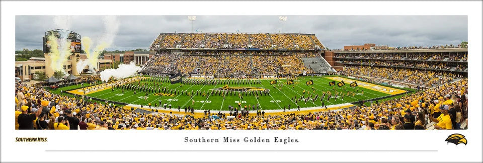 Panorama Southern Miss #3 Football 50 Yard 2025 Southern Miss Golden Eagles